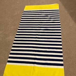 2 Striped Beach Towel with Yellow Accents